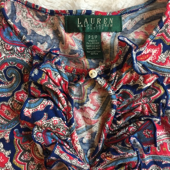 LAUREN Ralph Lauren Paisley Ruffle Top - Picture 2 of 8